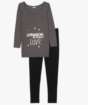 Pyjama de grossesse taille haute et manches longues vue4 - GEMO (MATER) - GEMO