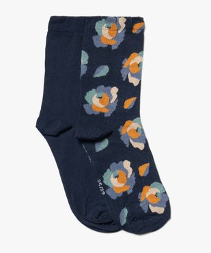 Chaussettes mi-hautes assorties femme (lot de 2) vue1 - GEMO(HOMWR FEM) - GEMO