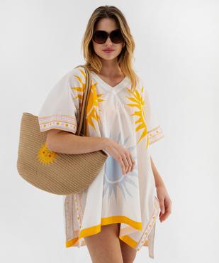 Robe de plage en coton léger à motif femme vue2 - GEMO (PLAGE) - GEMO
