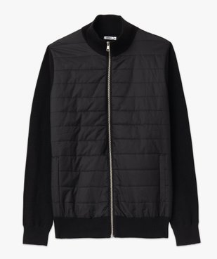 Gilet zippé bimatière à col montant homme vue4 - GEMO (HOMME) - GEMO
