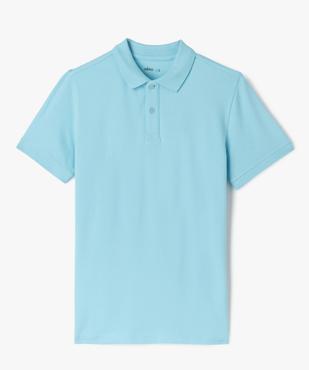 Polo à manches courtes uni en maille piquée garçon vue1 - GEMO (JUNIOR) - GEMO