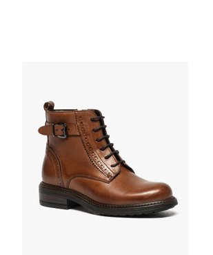 Boots fille zippées dessus cuir uni avec bordures perforées vue2 - GEMO (ENFANT) - GEMO