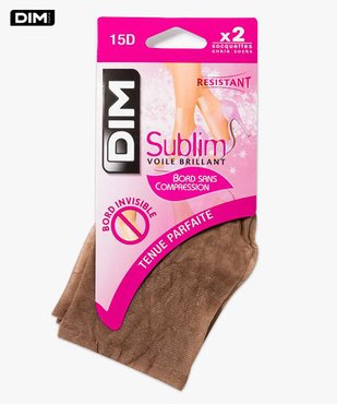 Lot de 2 paires de socquettes Sublim voile brillant DIM vue1 - DIM - GEMO