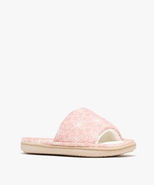 Chaussons mules en toile à motifs fleuris femme vue2 - GEMO 4G FEMME - GEMO