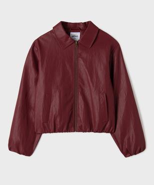 Veste courte à col chemise en cuir imitation femme vue1 - GEMO (JUNIOR) - GEMO
