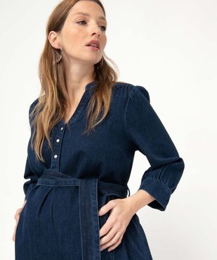 Robe de grossesse en jean à manches 3/4 vue3 - GEMO (MATER) - GEMO