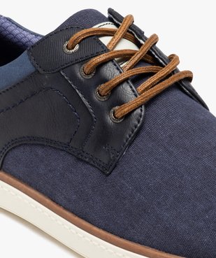 Derbies homme dessus toile à semelle contrastée vue6 - GEMO(URBAIN) - GEMO