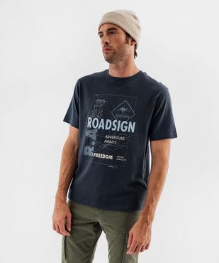 Tee-shirt à manches courtes imprimé homme - Roadsign vue1 - ROADSIGN G4G - GEMO