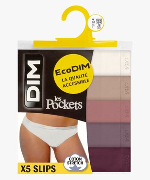 Culottes en coton stretch femme (lot de 5) - Les Pockets Eco Dim vue2 - DIM - GEMO