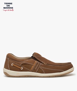 Chaussures bateau homme unies en cuir – Terre de Marins vue1 - TERRE DE MARINS - GEMO