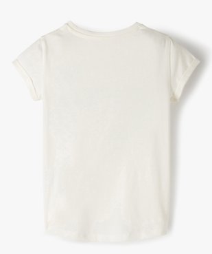 Tee-shirt fille à manches courtes avec motif en relief vue3 - GEMO C4G FILLE - GEMO