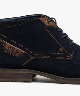 Boots homme unis à lacets dessus en cuir velours vue6 - Nikesneakers(URBAIN) - Nikesneakers