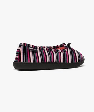 Chaussons ballerines en velours à semelle ergonmique vue4 - ISOTONER - GEMO