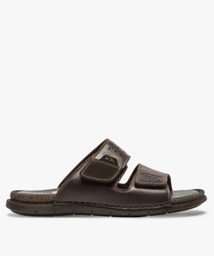 Sandales homme mules dessus et intérieur cuir vue1 - ZEN AIR - GEMO