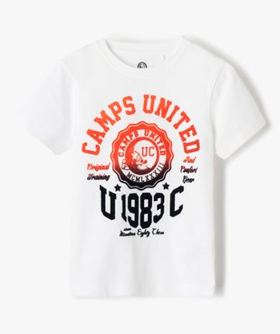 Tee-shirt garçon imprimé velours - Camps United vue1 - CAMPS UNITED - GEMO