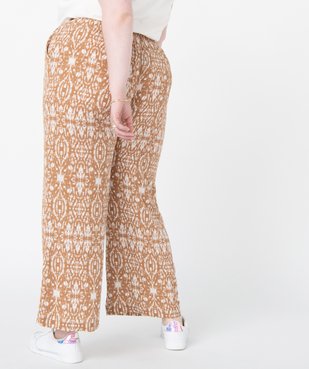 Pantalon femme grande taille imprimé coupe large vue3 - GEMO (G TAILLE) - GEMO