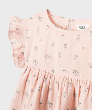 Robe en gaze de coton avec manches volantées fille vue2 - GEMO 4G FILLE - GEMO