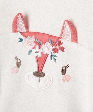Pyjama 2 pièces en velours avec motif biche brodé bébé fille vue3 - GEMO 4G BEBE - GEMO
