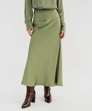 Jupe longue en matière satinée taille élastique femme vue2 - GEMO 4G FEMME - GEMO