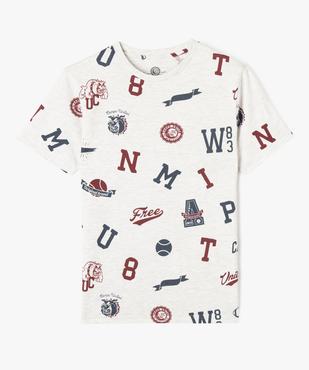 Tee-shirt imprimé style collège garçon vue1 - CAMPS GEMO FOR GOOD - GEMO