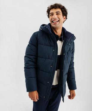 Parka matelassée et déperlante à capuche et col montant homme vue1 - GEMO 4G HOMME - GEMO
