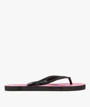 Tongs femme à brides fantaisie détail tressé et à semelle imprimée vue2 - GEMO (PLAGE) - GEMO