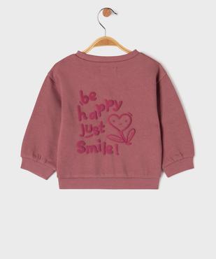 Sweat en molleton imprimé devant et dos bébé fille vue3 - GEMO 4G BEBE - GEMO