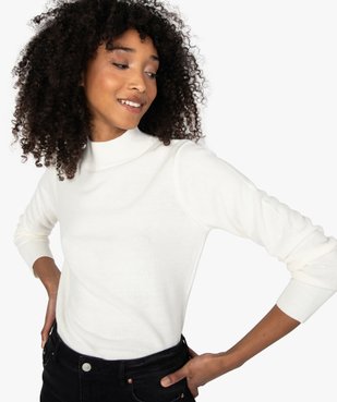 Pull femme col montant coloris uni vue2 - GEMO (MAILLE) - GEMO