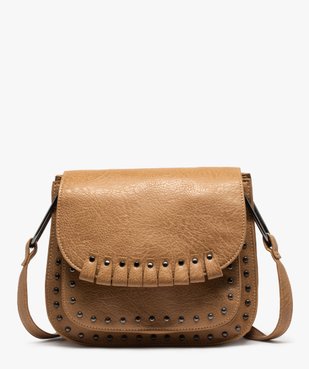 Sac femme forme besace avec clous métalliques vue1 - GEMO (ACCESS) - GEMO