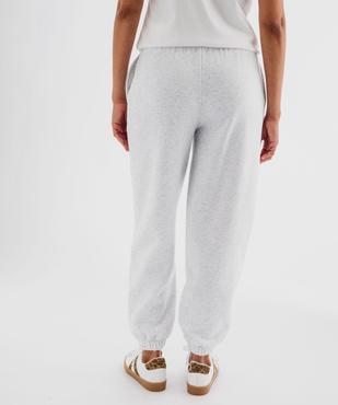 Pantalon de jogging en molleton uni à taille élastiquée femme vue3 - GEMO 4G FEMME - GEMO