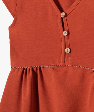Robe fille à manches ultra courtes et boutons sur l’avant du buste vue2 - GEMO (ENFANT) - GEMO