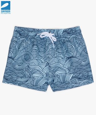 Short de bain garçon motif vagues en polyester recyclé - Gémo x Surfrider vue1 - SURFRIDER DTR - GEMO