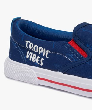 Chaussures basses garçon en toile imprimée col élastiqué vue6 - GEMO C4G GARCON - GEMO