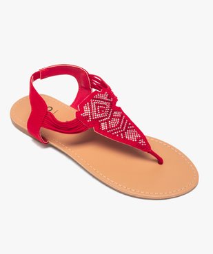 Sandales femme à entre-doigts brides élastiquées à strass vue5 - GEMO (CASUAL) - GEMO