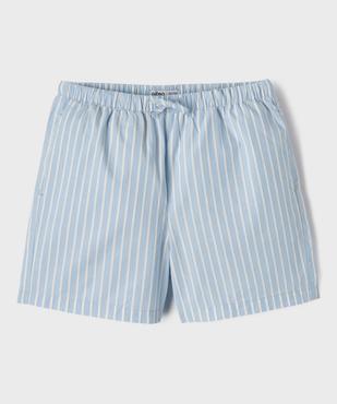 Short en coton rayé à taille élastiquée fille vue1 - GEMO (JUNIOR) - GEMO