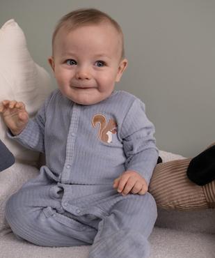 Pyjama dors-bien en velours côtes plates bébé vue5 - GEMO 4G BEBE - GEMO