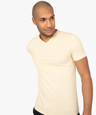 Tee-shirt homme à manches courtes et col V coupe slim vue2 - GEMO (HOMME) - GEMO