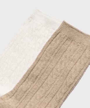 Chaussettes hautes en maille torsadée femme (lot de 2) vue2 - GEMO(HOMWR FEM) - GEMO