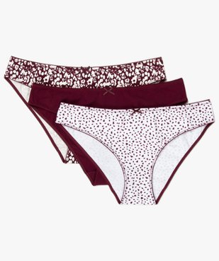 Culottes femme en coton bio extensible (lot de 3) vue1 - GEMO C4G FEMME - GEMO