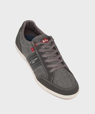 Baskets homme en toile basse style denim à bande contrastante - Lee Cooper vue5 - LEE COOPER - GEMO