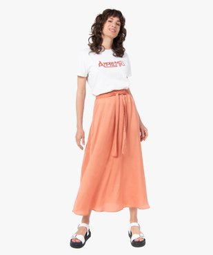 Tee-shirt femme à manches courtes avec inscription vue5 - GEMO(FEMME PAP) - GEMO