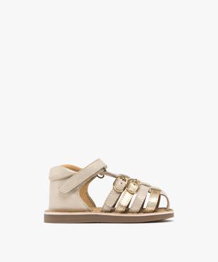 Sandales en cuir métallisé à brides bébé fille - NA! vue1 - NA! GEMO FOR GOOD - GEMO
