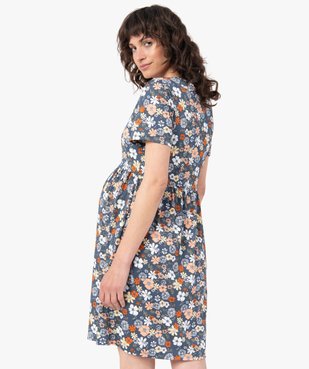 Robe de grossesse et d'allaitement en maille imprimée vue3 - GEMO (MATER) - GEMO