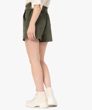 Short femme en suédine avec ceinture à nouer vue3 - GEMO(FEMME PAP) - GEMO