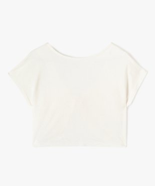 Tee-shirt fille crop top à dos ouvert vue3 - GEMO (JUNIOR) - GEMO