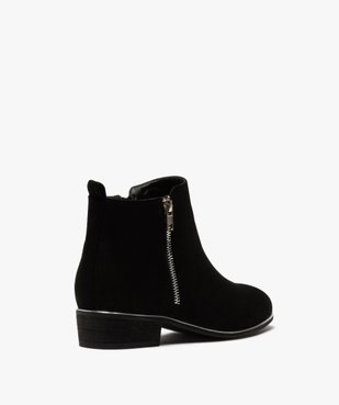 Boots fille en suédine avec talon carré et détails métallisés vue4 - GEMO (ENFANT) - GEMO