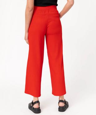 Pantacourt femme ample en maille texturée extensible vue3 - GEMO(FEMME PAP) - GEMO