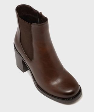 Boots Chelsea à talon et bout rond femme - Follow Me vue5 - FOLLOW ME - GEMO