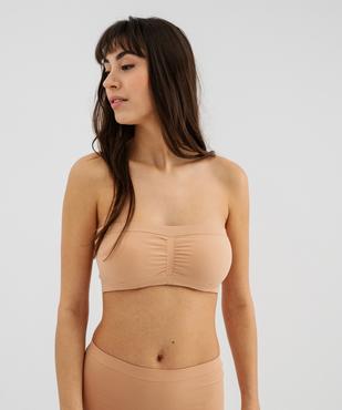 Soutien-gorge bandeau sans coutures avec coussinets amovibles vue1 - GEMO 4G FEMME - GEMO