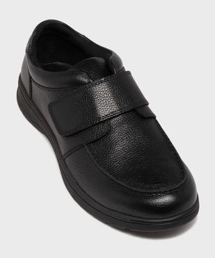 Mocassins à scratch en cuir grainé homme vue5 - G'FLEX - GEMO